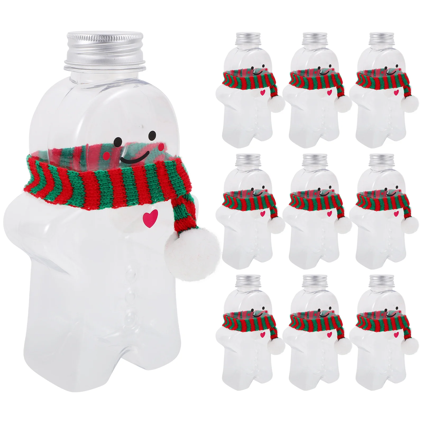 10 Sets Gingerbread Cookie Jars Christmas Drink Bottle Juice Bottles Man Adorable Empty Milk