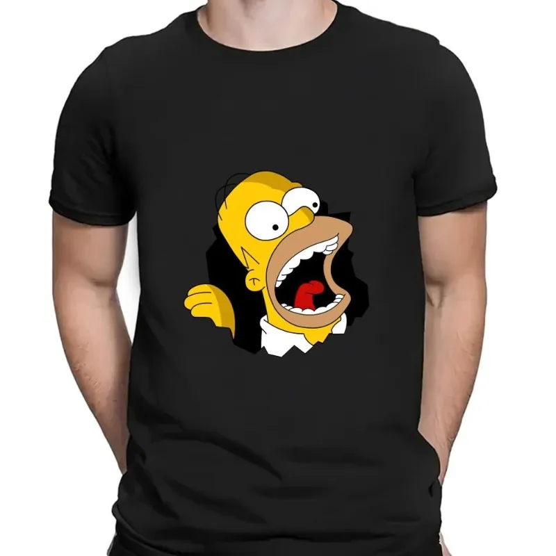 MINISO Cartoon The S-Simpsons T Shirt Men Couple Combination Clothes Short Sleeve Collar Fashion Women Cotton