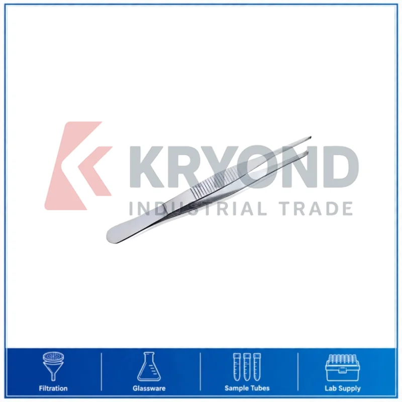 KMD 16cm Stainless Steel Dressing Tweezers Heat Resistant Precision Lab Handling Tool for Laboratory Sample Processing Pack Set