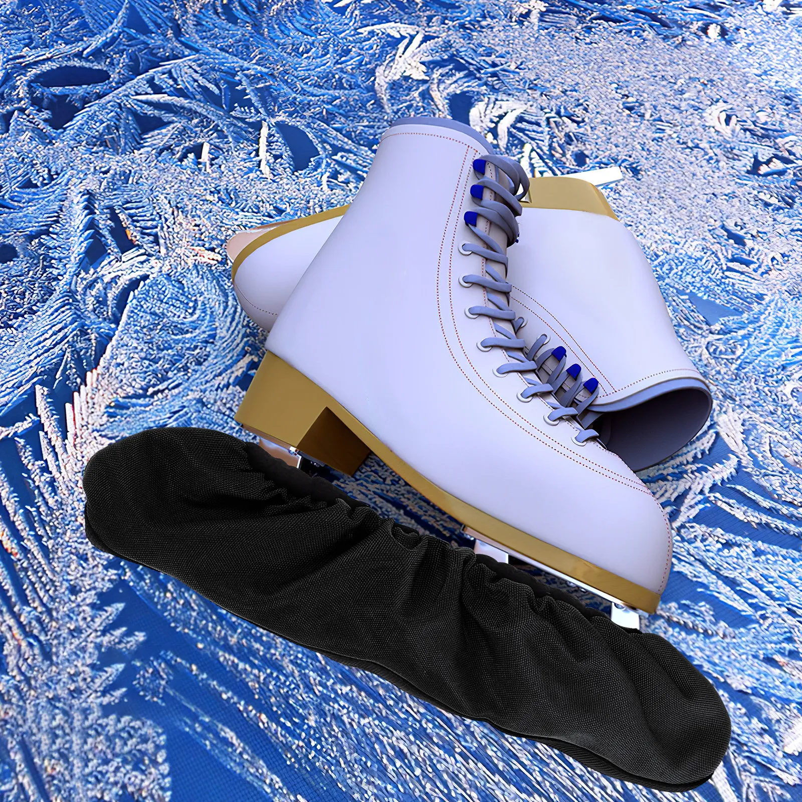 

1Pair Elastic Skate Guards for Ice Hockey Skates Blades Protector Waterproof Polyester Skating Shoe Covers Non-Slip Blade