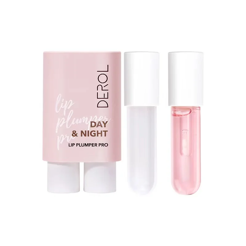 DEROL™ Lip Plumper Kit Day Night Instant Volume Lips Plumper Oil Moisturizing Repairing Reduce Lip Fine Line Serum Cosmetic