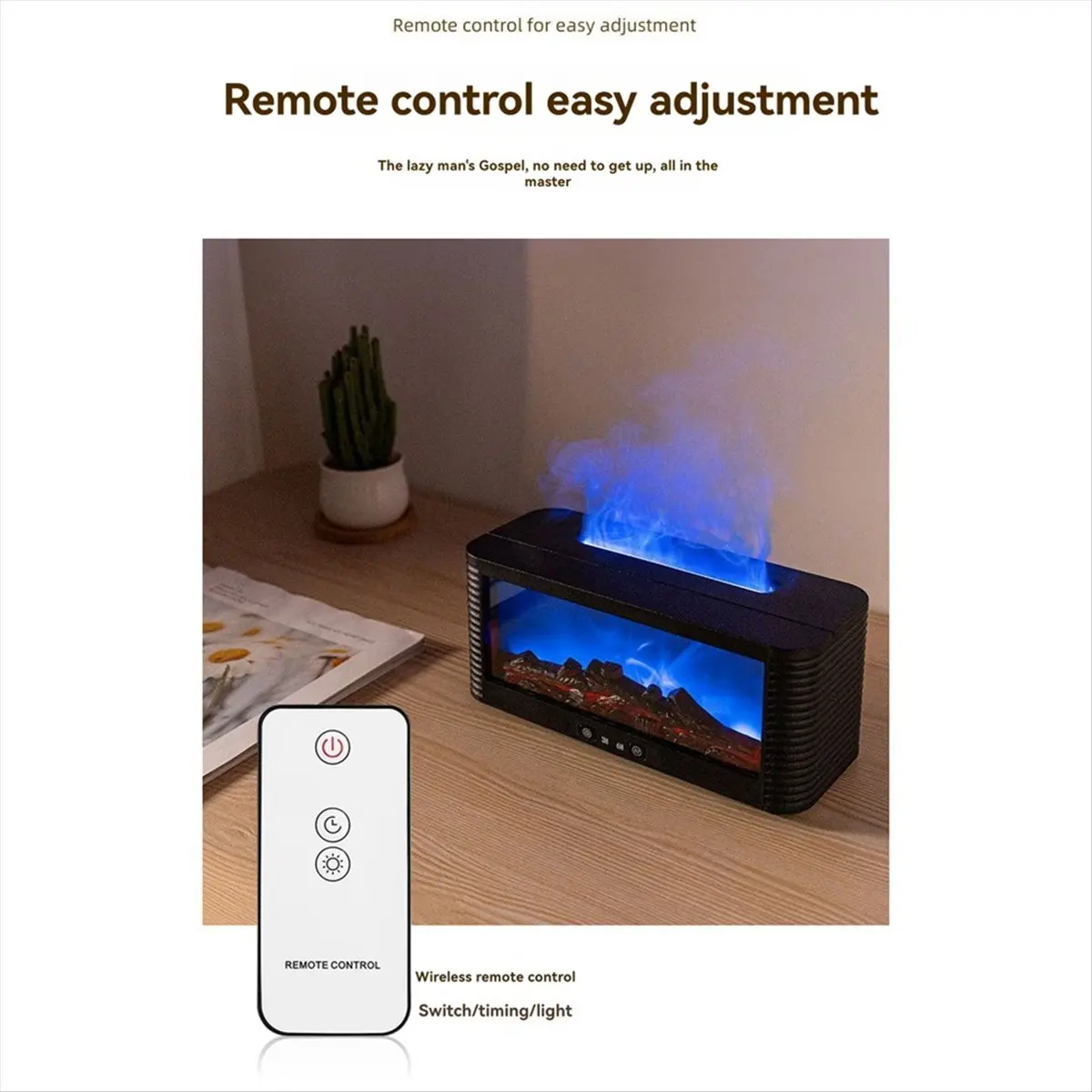 wilwill Mini Fireplace Diffuser for Essential Oils Fireplace Humidifier Air Aromatherapy Fire Place Diffuser for Bedroom Home