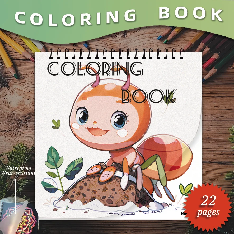 

Книжка-раскраска «Милые муравьи» — 8,27×8,27 дюймов, 22 страницы. Идеально подходит для отдыха любителей насекомых, снимает стресс.