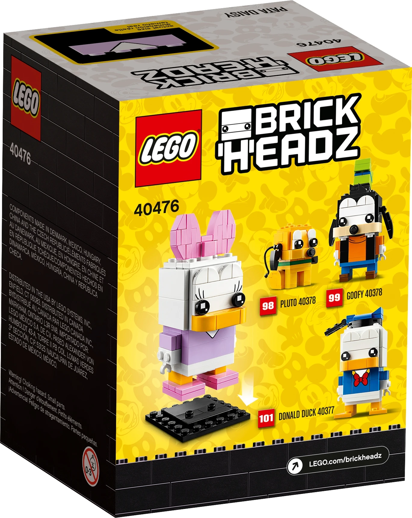 LEGO & BrickHeadz Daisy Duck Children Building Blocks Toys a buildable bow, printed detail on the torso Gift 40476 (110 Pieces)