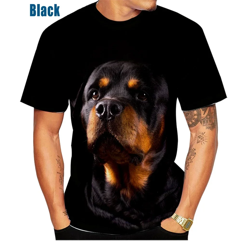 T-shirt casual da uomo nuova camicia a maniche corte per cani da compagnia top stampato Rowena 3D carino e alla moda