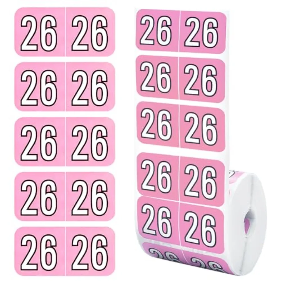 

500 шт. наклеек на 2026 год, 3/4x1-1/2 дюйма, для папок с файлами, для школы и офиса