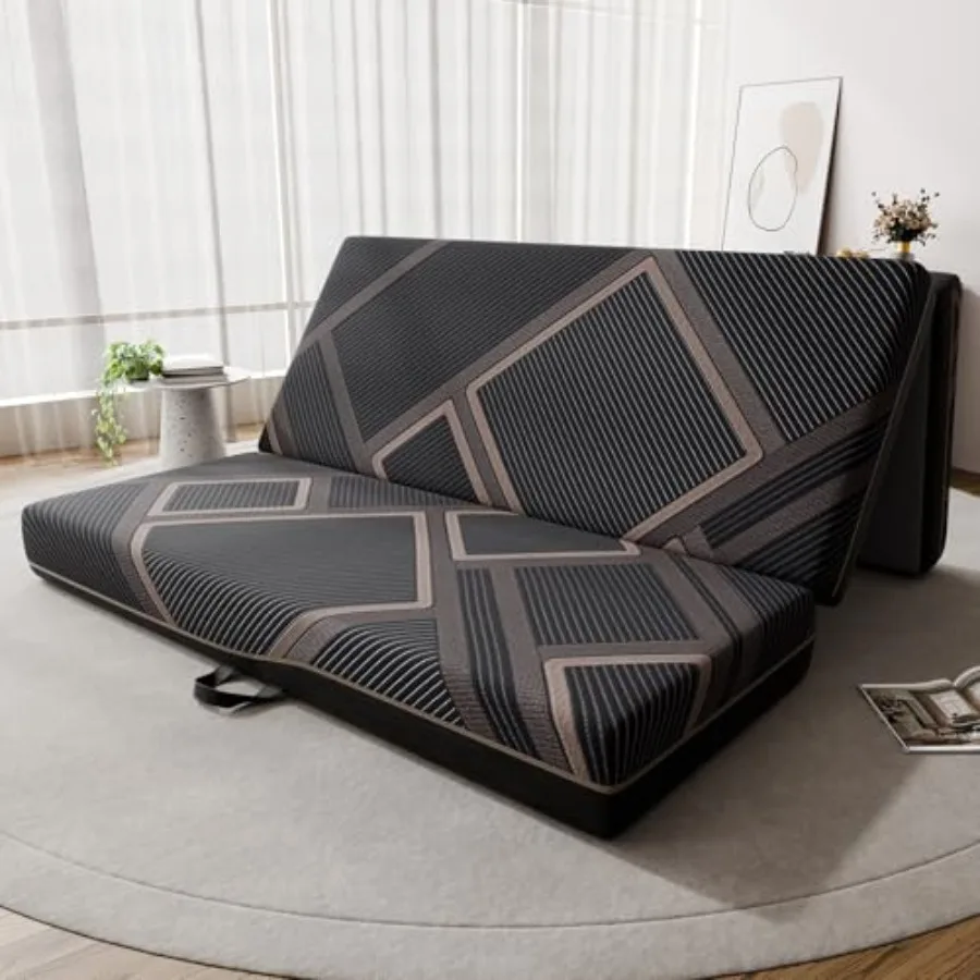 

Матрас-трансформер Queen Size, 6 дюймов, складной, из пены с эффектом памяти, с моющимся чехлом и нескользящим покрытием, для портативной гостевой кровати