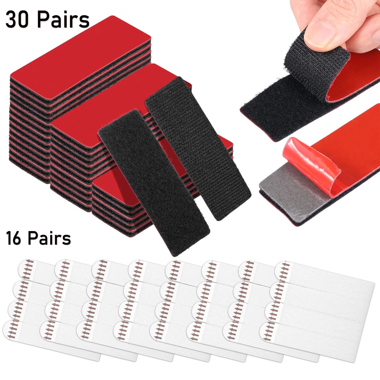 46 زوجًا من شريط الخطاف والحلقة وشرائط تعليق الصور اللاصقة وشريط قوي مزدوج الجوانب لإطارات الصور والمرايا وديكور الحائط #1