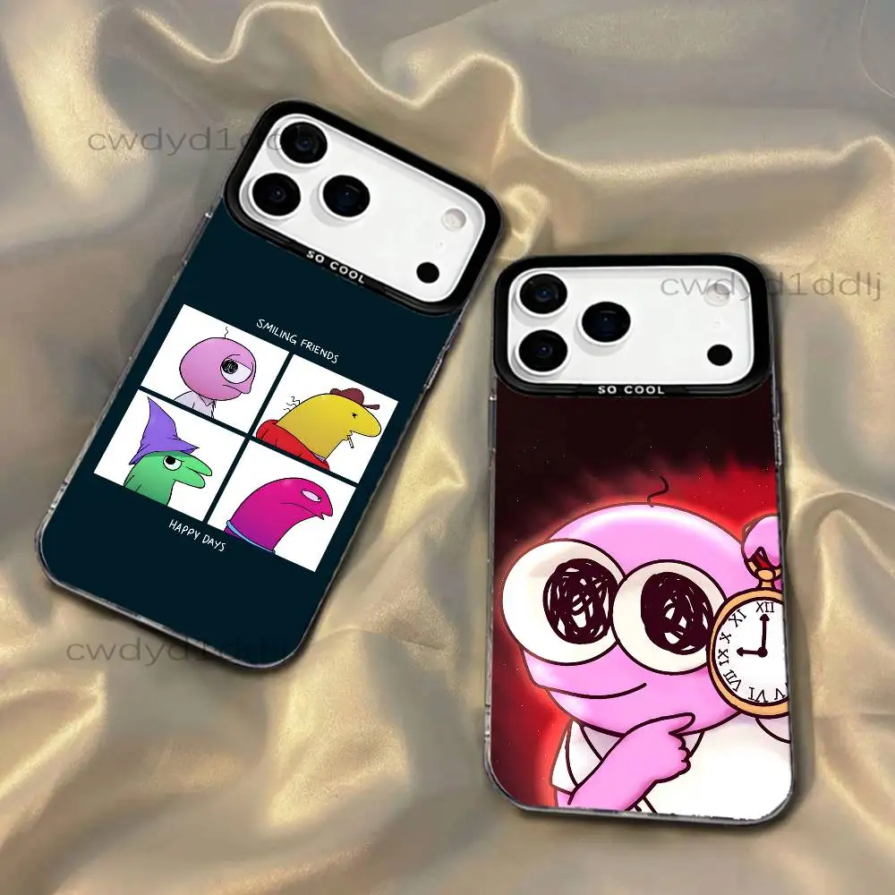 

S-Smiling Friends Pim Charlie Phone Case For iPhone 17,16,15,14,13,12,X,8,Pro,Max,Plus,SE4,Air,Mini HD Black IMD Matte