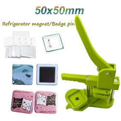 Square Refrigerator Badge Machine 50x50mm Is Suitable for Making Refrigerator Magnets/Badge Pins Suitable As A Gift for Children