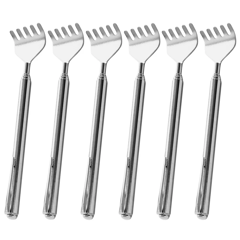 

6Pcs Stainless Steel Back Scratcher Retractable Long Handle Manual Extendable Portable Back Scratching Tool Durable