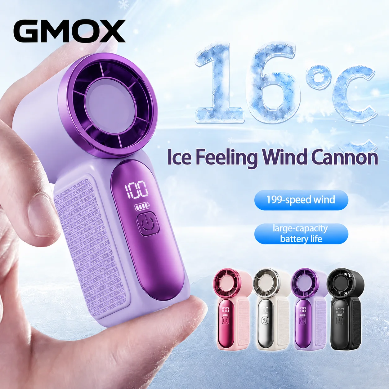

High Speed Turbo Handheld Fan X688 4000mAh USB Rechargeable Mini Desk Fan Powerful Personal Cooling Summer Travel Essentials