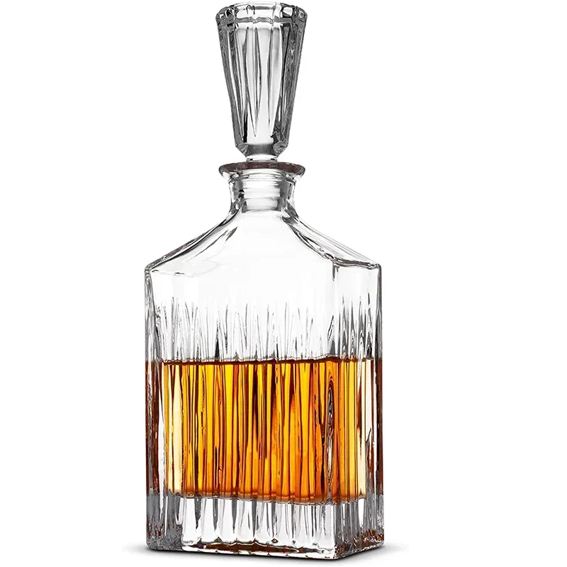 

Crystal Lead-Free Whiskey Decanter, Liquor Decanter, Glass Stopper for Alcohol, Bourbon Scotch, 650ml