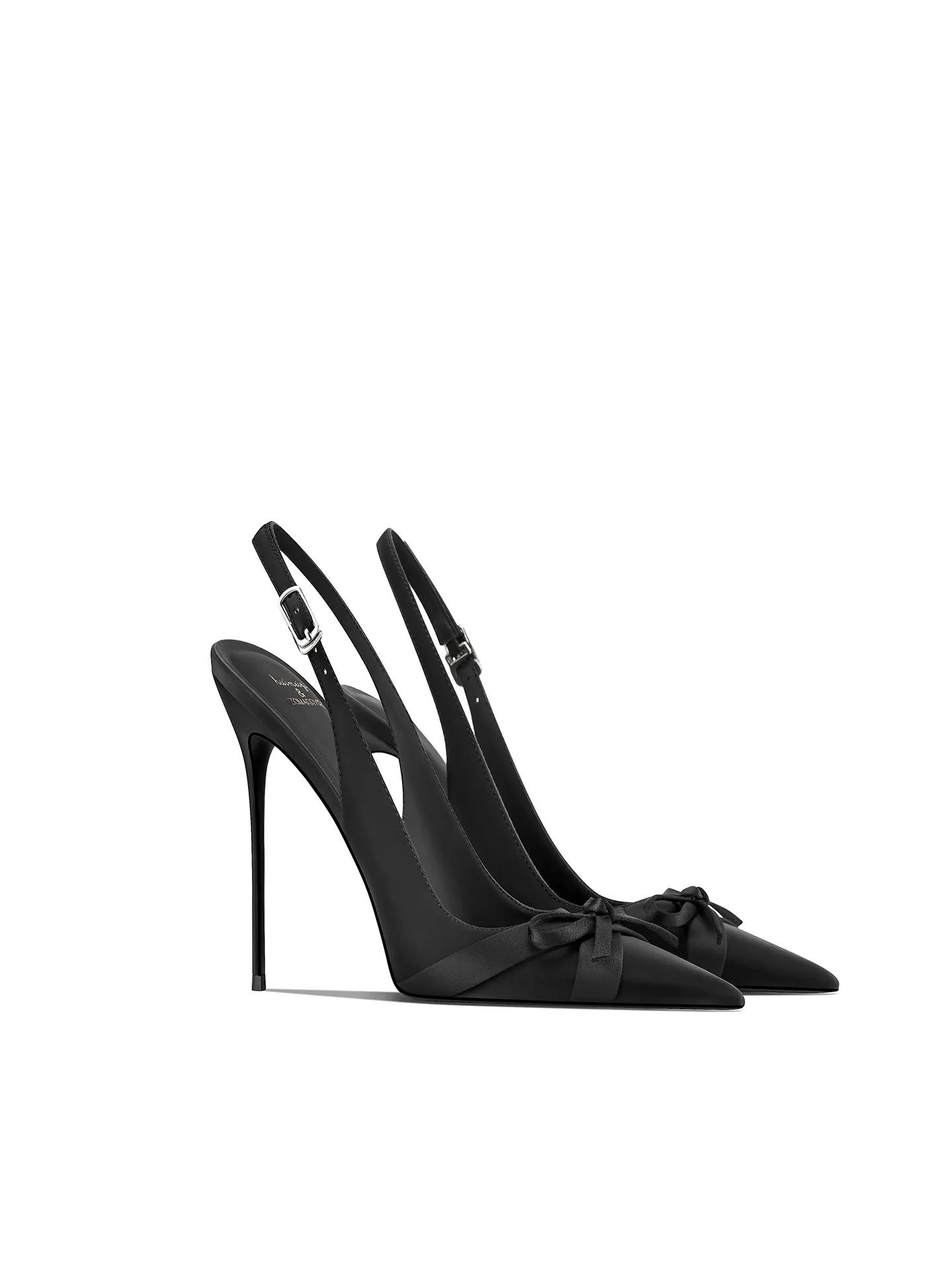 Spring Summer New Black Pointed Toe Thin Heel Sandals Women Backless Closed Toe High Heel Sandals