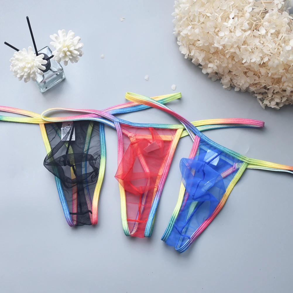 Erotic Lingerie Man Sexi Underwear Men Sissy Pouch Sheer Transparent Gstring Thong Lace Panties Male Hot Sexy Ultra Thin