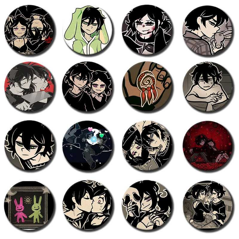 Pin de broche creativo de personajes de anime y videojuegos: El ataúd de Andy y Leyley, accesorios decorativos para mochilas y zapatos, regalo de joyería
