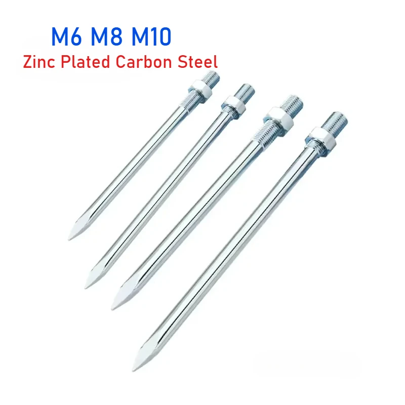 5/10/20pcs M6 M8 M10 Zinc Plated Carbon Steel Pipe Clamp Nails Pvc Tupe Clamp Nail Extended Screws Bolts