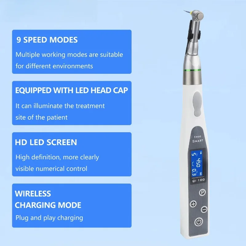 16:1 Dental Reduction Equipment Wireless Endo with LED Light Imported Motor Root Canal Instrument Dentist Tips