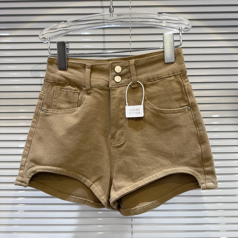 Short en jean à jambes incurvées pour filles, pantalon de célébrité d'internet, pantalon chaud, design rétro, 3 parties, haute qualité, savoir chaud, nouveau, 2024