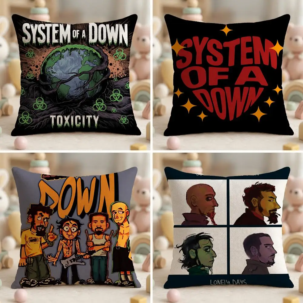 Metal Band S-System of a DownS Cushion Cover Ultra Soft Throw Pillow Cover Skin Friendly for Sofa Bed Home Decor Gift
