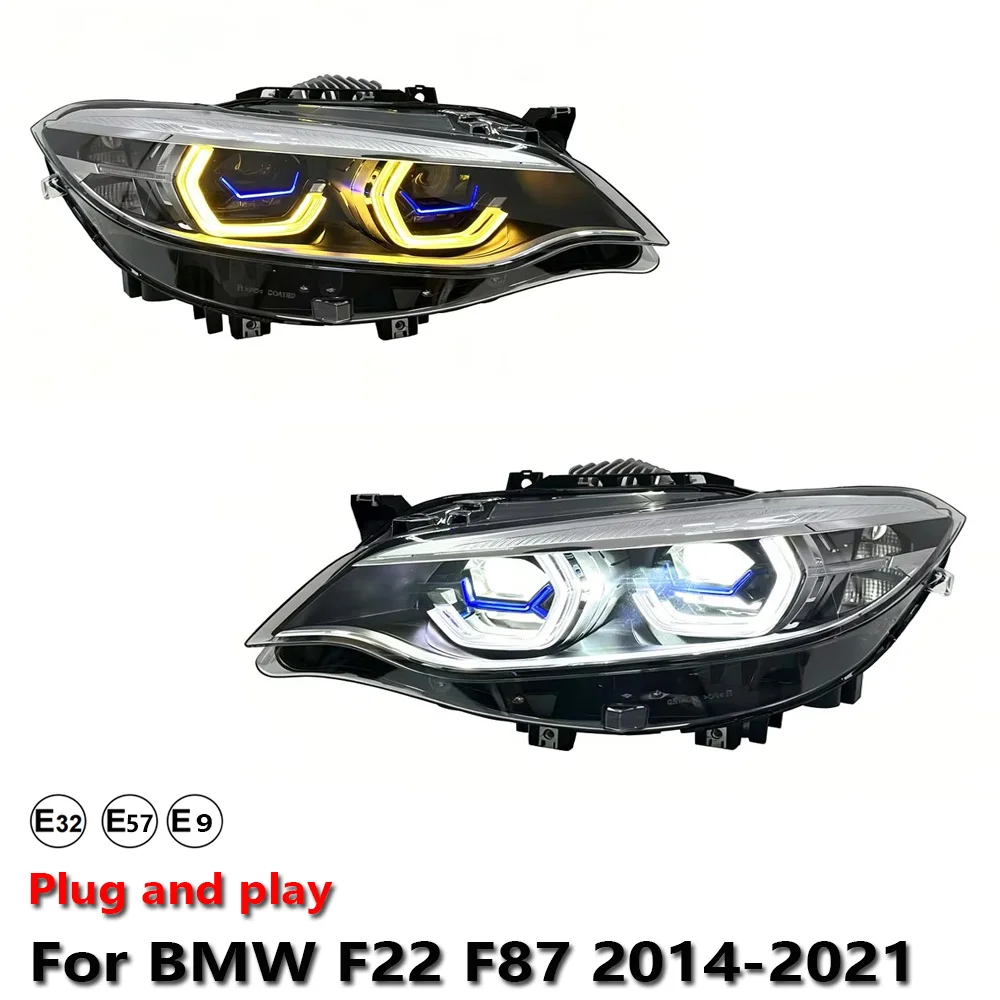 Car Accessories LED Headlight Light For BMW F22 F87 2014-2021 DRL Projector Front Headlamp Brake Turn Signal Lamp Plug and Play