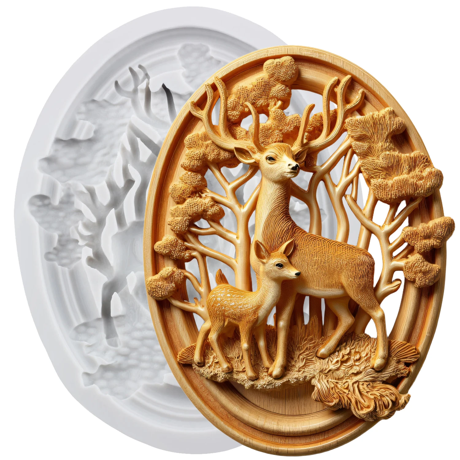Christmas Deer Silicone Molds Elk Fondant Cake Decorating Tools Cupcake Topper Candy Sugar Craft Gum Paste Polymer Clay