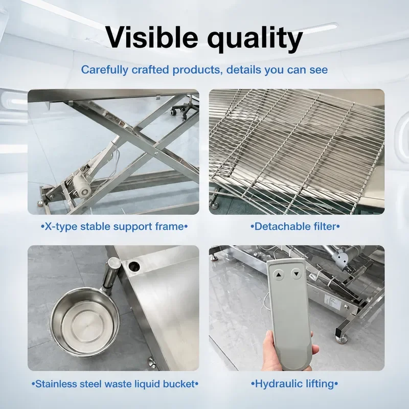 304 Stainless Steel Electric Lifting Pet Surgery Table Veterinary Examination Diagnosis Treatment Operating Bed for Animal