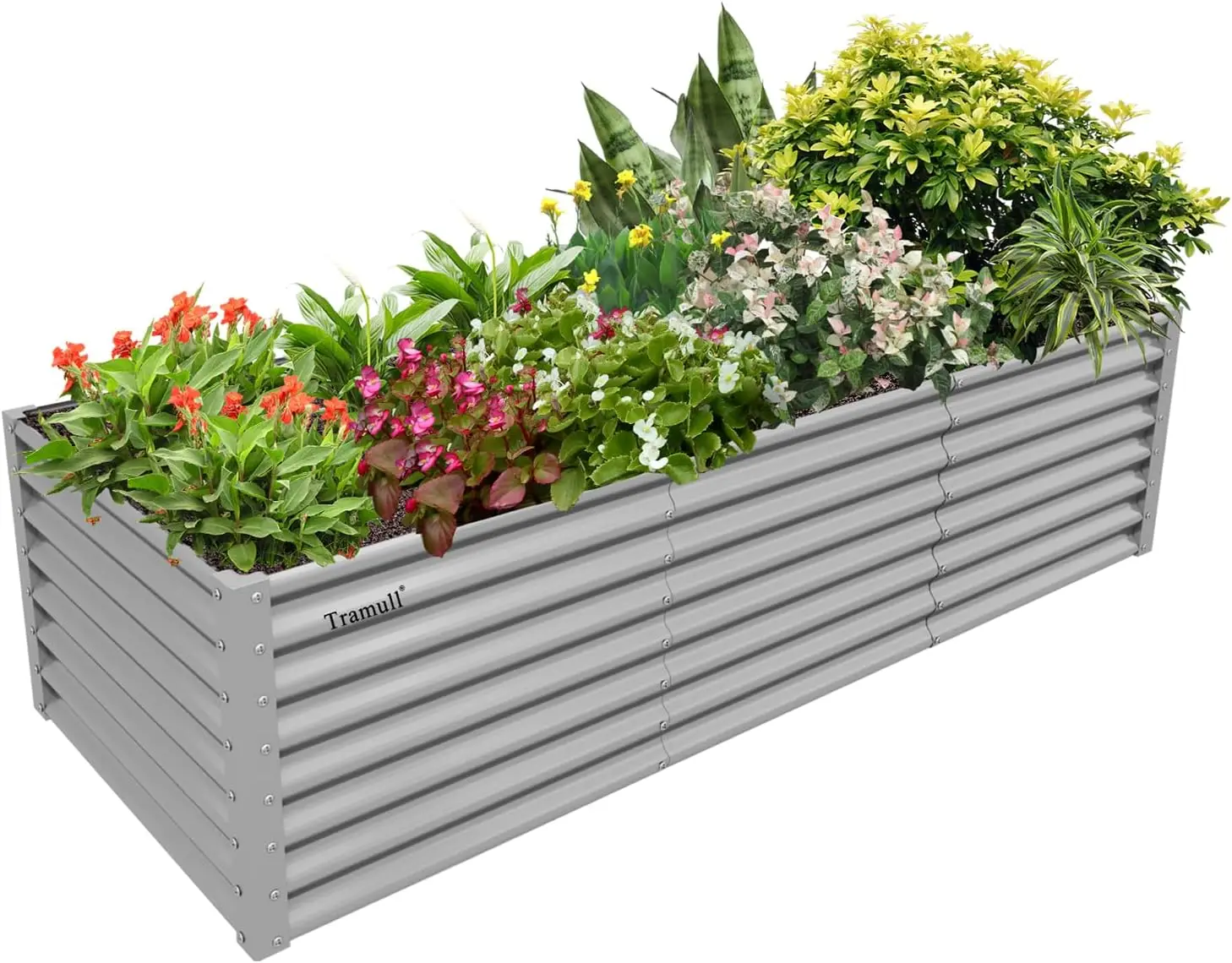 

1 Pack 8x3x2FT Galvanized Raised Garden Bed Kit Retangular Metal Ground Planter Box Outdoor Bottomless Planter Raised Beds for V