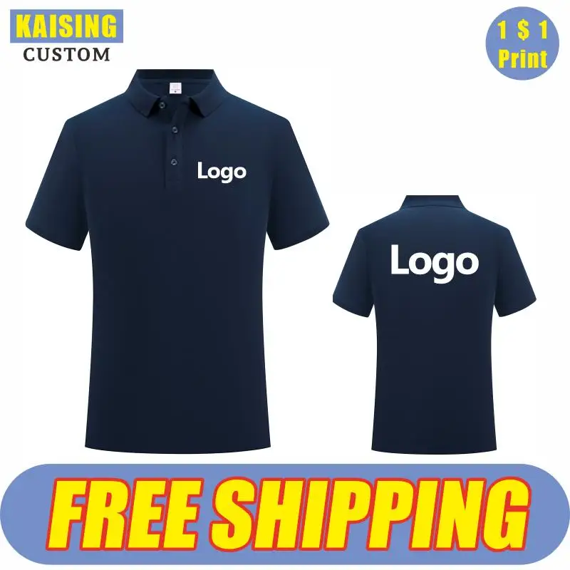 Kaixing High Quality Cotton T-shirt Polo Custom Printed Logo Personal Design Top Embroidered Summer Men\'s and Women\'s Wear S-4X