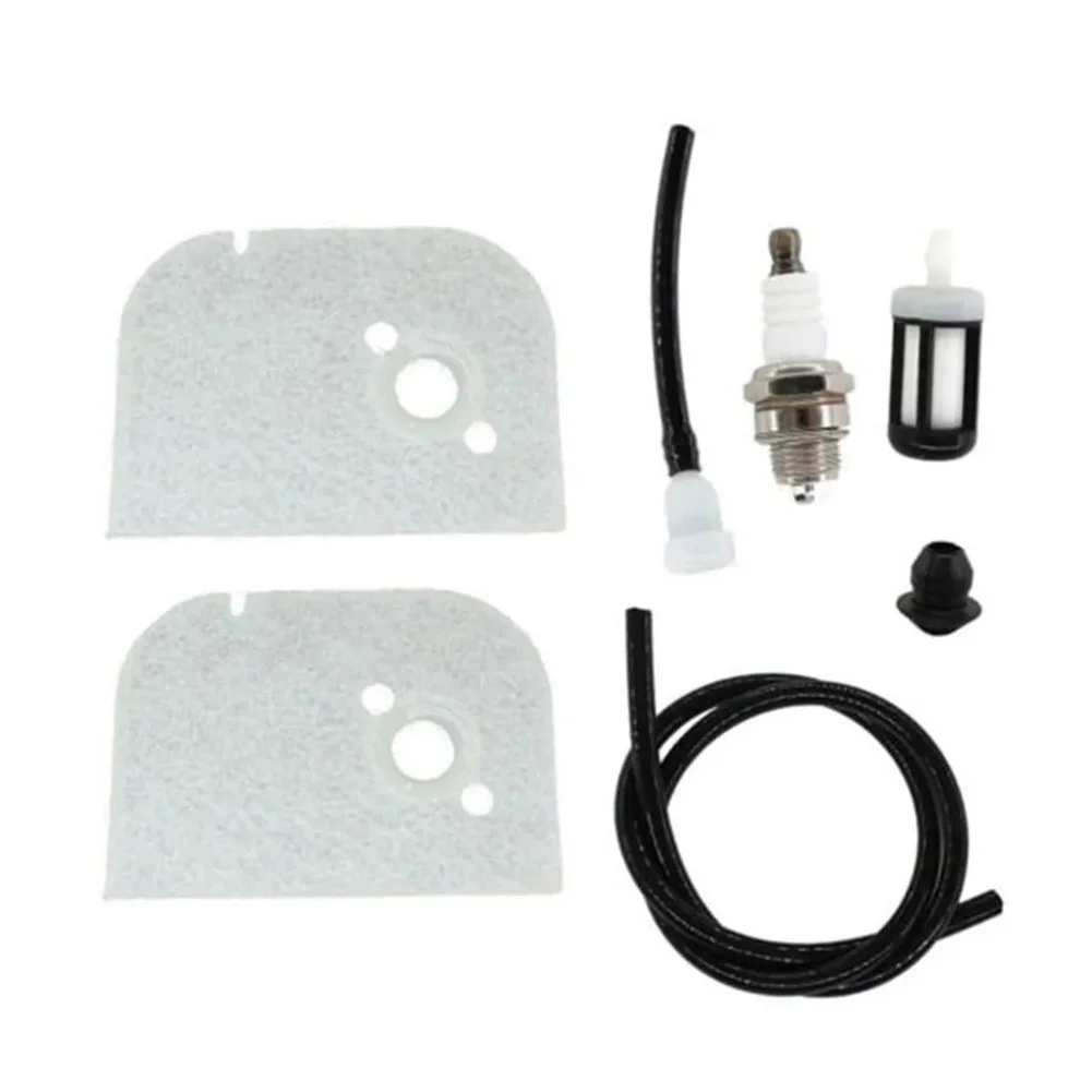 2 Piece Air Filter Kit with Fuel Filter Spark Fuel Line Grommet Fuel Compatible with for chainsaw For 009 For 009L 010 011 012