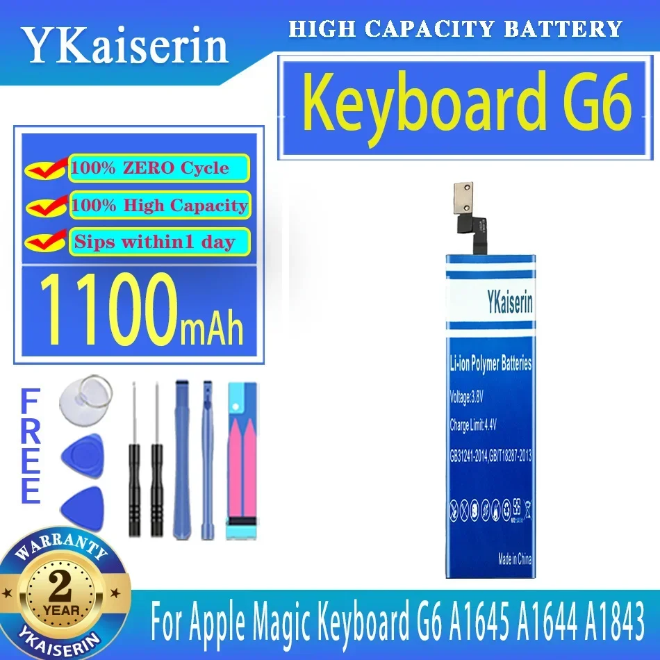 For Apple Magic Keyboard A1645 A1644 A1843 Wireless Keyboard G6 Keyboard G6(A1645) 1100mAh Wireless Keyboard Battery