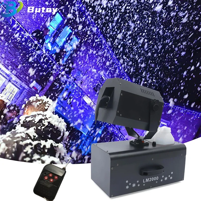 2000W Shaking Head Snow hine Outdoor Make Snow Cannon Christmas Party Snow Jet for Winter Stage Entertainment