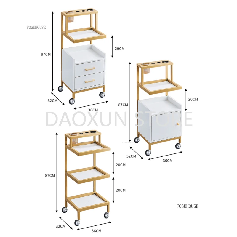 Modern Hair Salon Special Tool Salon Trolleys Barber Shop Spa Cabinet Nail Hair Shop Cutting Auxiliary Carts Salon Aesthetics