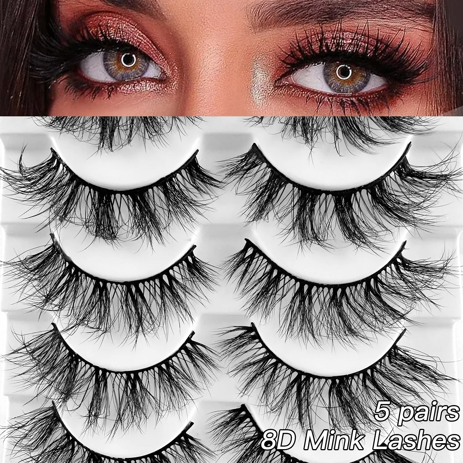 Nuovo 5 paia 8-16mm Faux 3D ciglia di visone Bulk Wispy Natural visone Extension ciglia all'ingrosso ciglia finte naturali Cilios