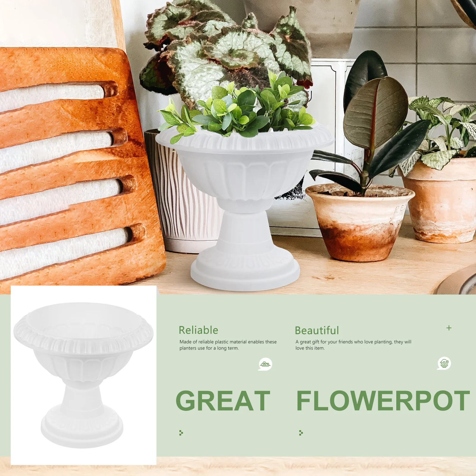 2 pezzi verde balcone vaso da fiori in plastica colonna romana fioriera vasi da fiori giardino domestico esterno interno vivaio Scindapsus