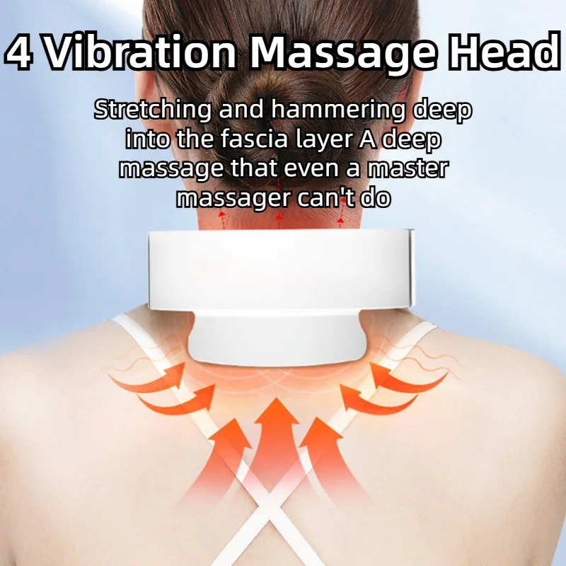 Smart Neck Massage Machine 4 Head Neck Protection Heating Machines Breathing Light Vibration Hot Compress Cervical Spine Machine