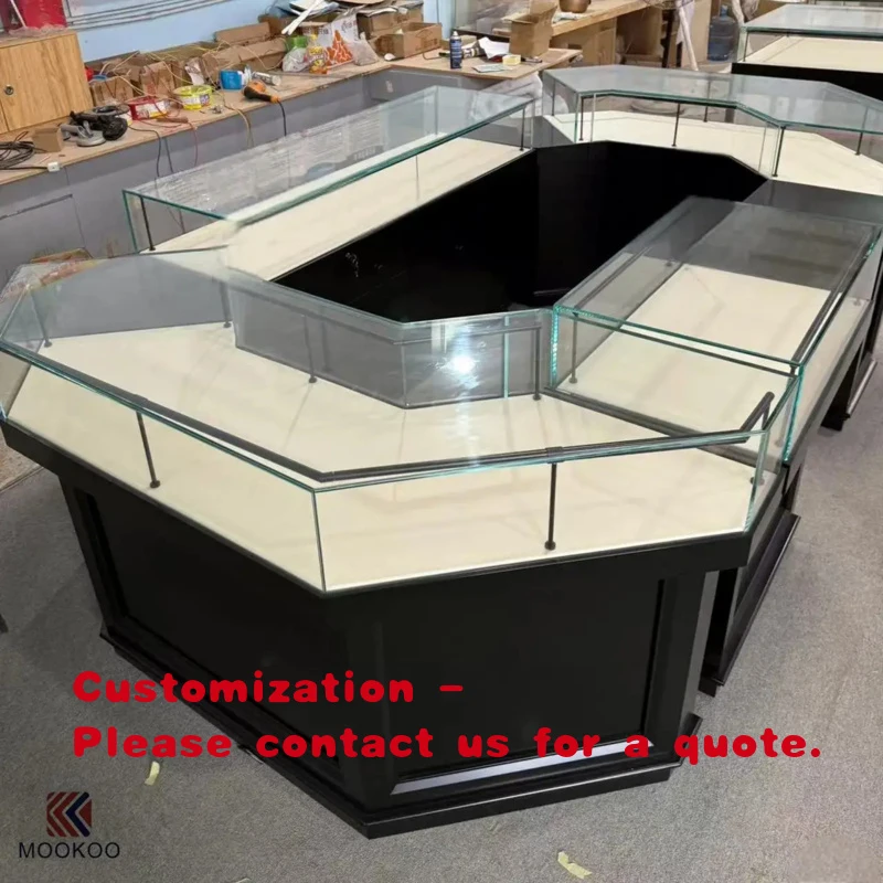 

custom.360 ° Вращающийся стеклянный шкаф-витрина для ювелирных изделий с резной рамой из алюминиевого сплава