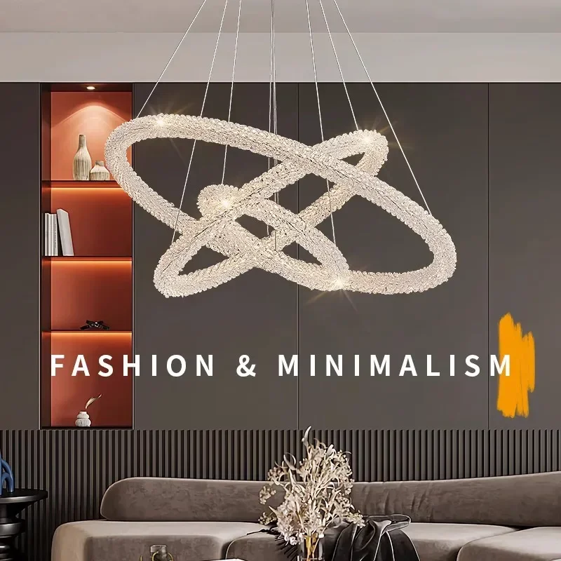 

Modern Living Room Lustre Crystal Pendant Lights Led Luminarias Foyer Luxury Hanging Chandeliers Lamp Fixtures Deco Indoor Light