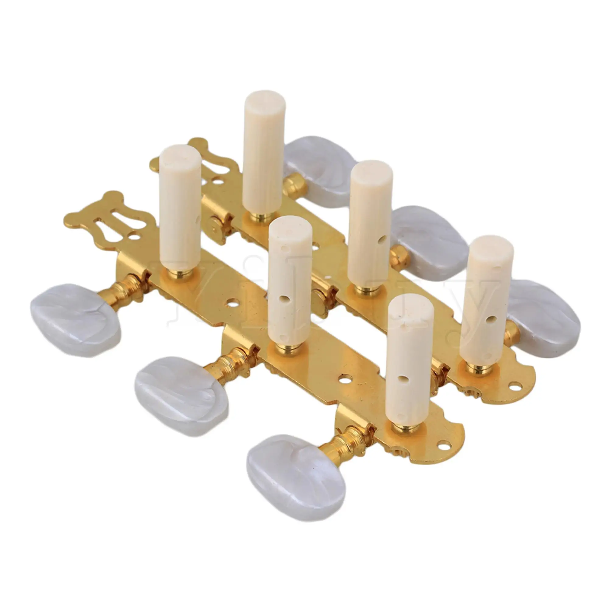 Yibuy 3 Pcs Classical Guitars Tuning Pegs 1 L 1 R Golden w/ Screwdriver Kit