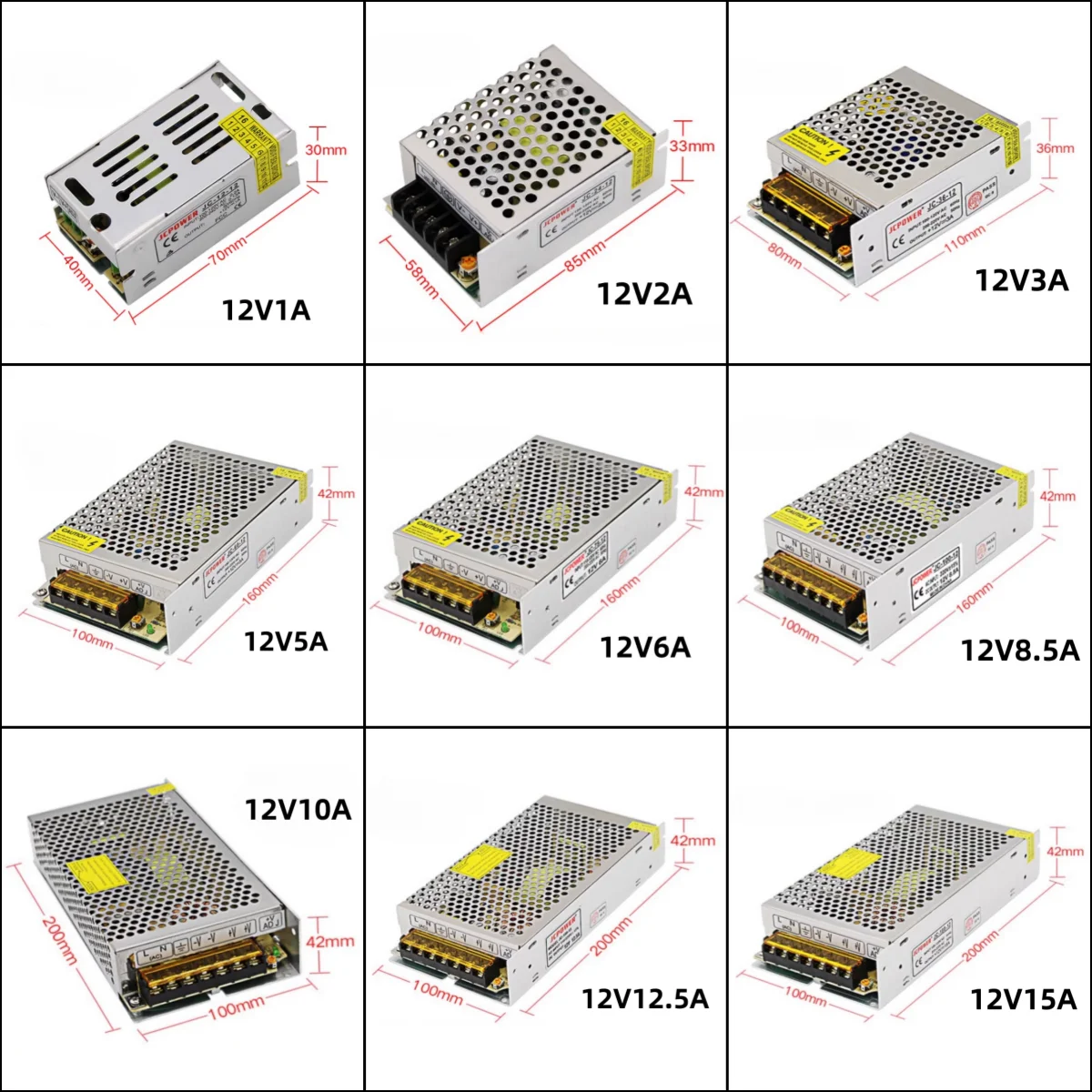 Imagem -02 - Fonte de Alimentação de Comutação Ac110v 220v para Dc12v 12v Volts 3a 5a 10a 15a 20a 25a 30a 33a 40a Adaptador de Fonte de Transformador de Iluminação Led