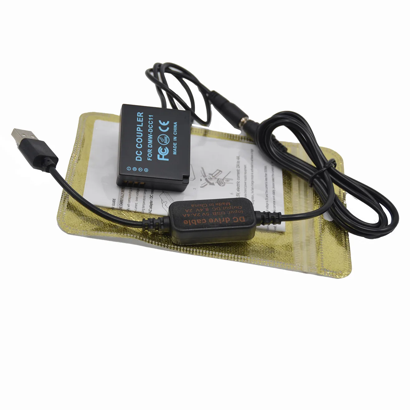 شاحن بنك الطاقة مع كابل USB ، بطارية الدمية ، DMC-GF6 Lumix GF5 GF3K GX7 S6 ZS100 LX100 GX80 GX85 ZS200 TZ100 ، 5 فولت ، 5 فولت