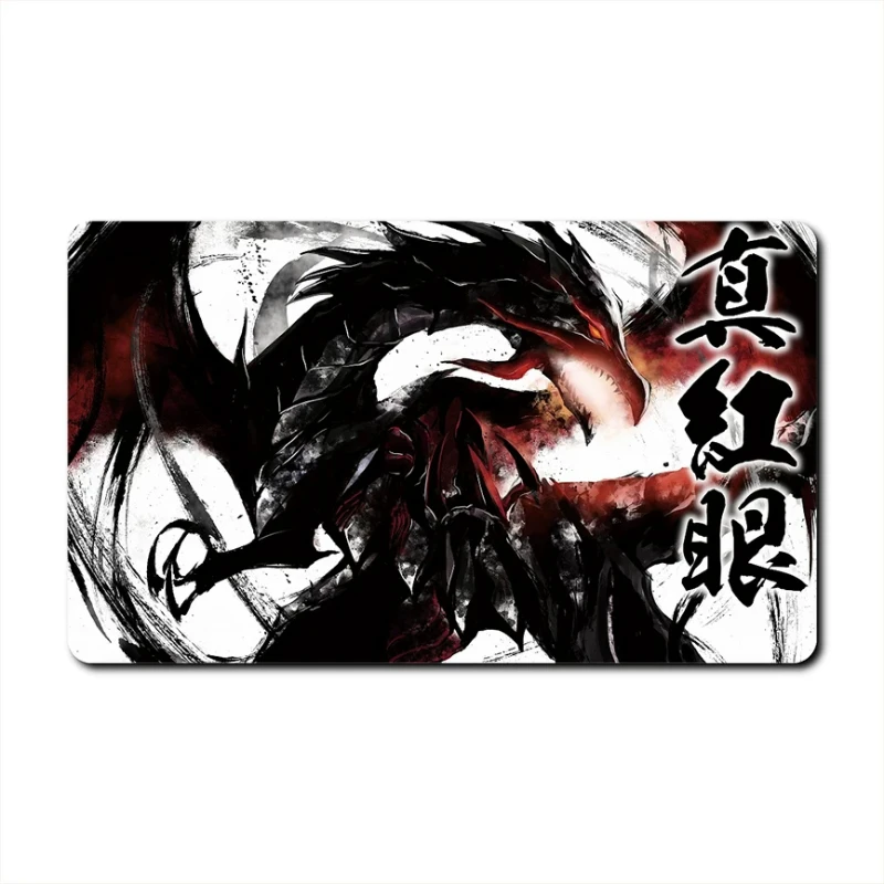 600X350X2Mm Diy Yu-Gi-Oh! Red Eyes Dark Dragoon Card Battle Mat Single Player Board Game Card Duel Board Combat Pad Gift Toy
