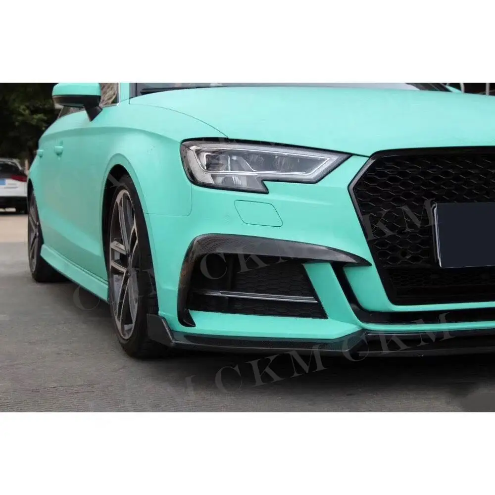 Rama powiek przednich świateł przeciwmgielnych z włókna węglowego do Audi A3 S3 Sedan Hatchback 2013-2019 RS3 Style Foglamp Eyebrows Trim Cover