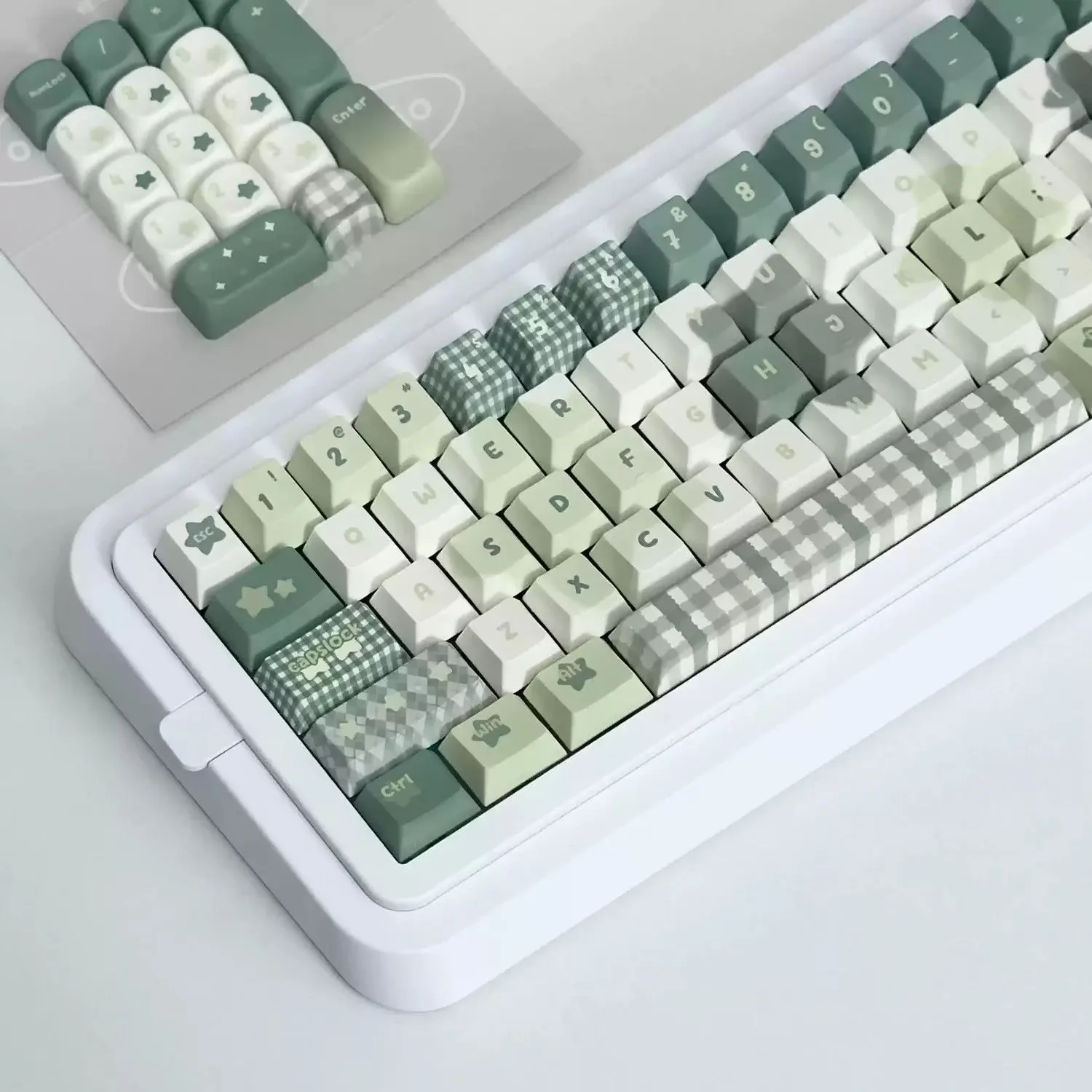 Mint Star Keycap Original Height PBT Material Hot Increase Appearance Personality Creative Cartoon Keycap