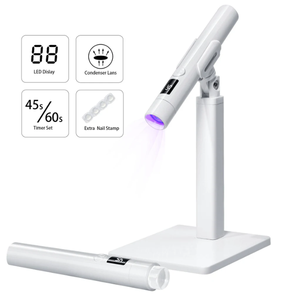 Mini UV LED Nail Lamp Nail Dryer Machine Portable USB Rechargeable Quick Drying Nail Gel Handheld Manicure Lamp for Nails Art
