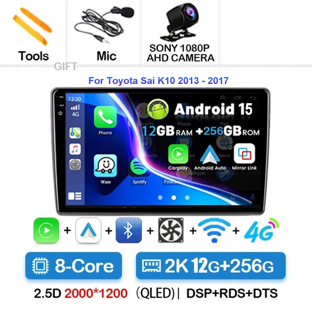 Android 15 Car Radio for Toyota Sai K10 2013-2017