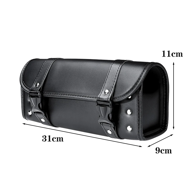 Vintage Motorcycle Handlebar Bag Motorcycle Saddlebags PU Leather Front Fork Tail Tool Bag Luggage