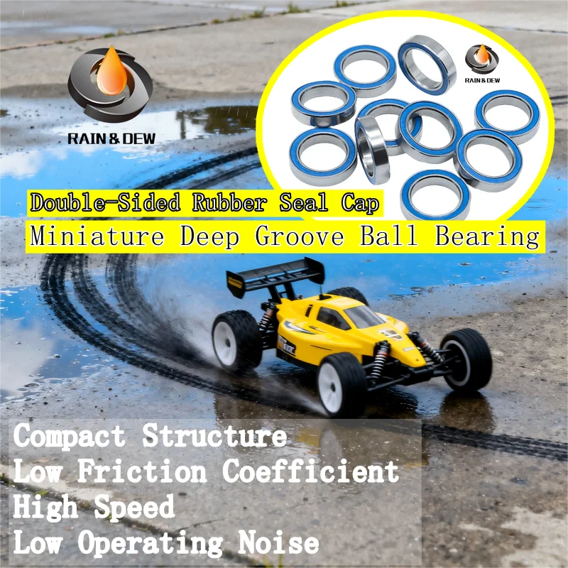 10Pcs MR128RS Blue Bearing ABEC-7 Miniature MR128-2RS Ball Bearings RS MR128 2RS With Blue Sealed L-1280DD 8x12x3.5mm