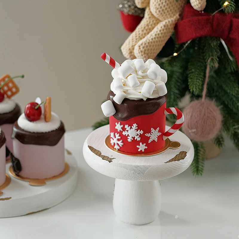 عيد الميلاد وهمية كعكة محاكاة شجرة عيد الميلاد كعكة نموذج الحلويات الحلي مخبز نافذة عرض الدعائم زينة عيد الميلاد