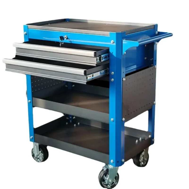2026 Metal 2 Drawers Rolling  Cart Industrial Service Workbench With Storage Garage  Trolley With Wheels
